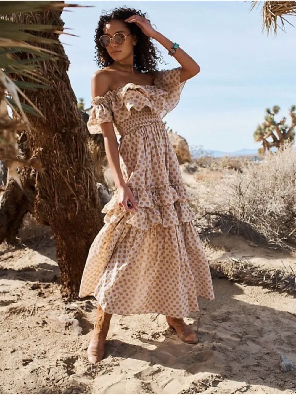 Off-Shoulder Ruffle Tiered Maxi Dress